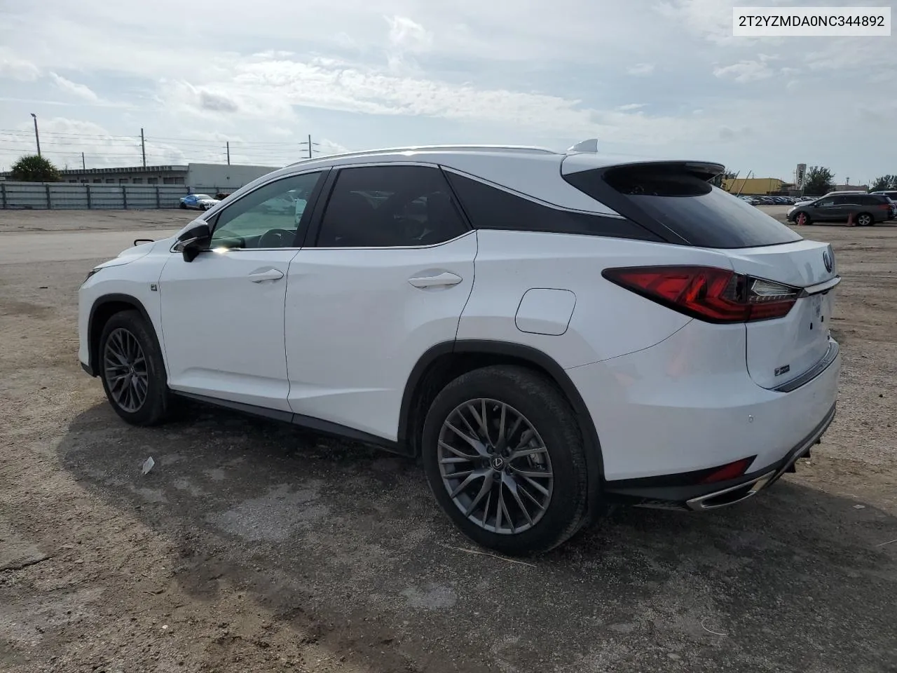 2022 Lexus Rx 350 F Sport VIN: 2T2YZMDA0NC344892 Lot: 74996344