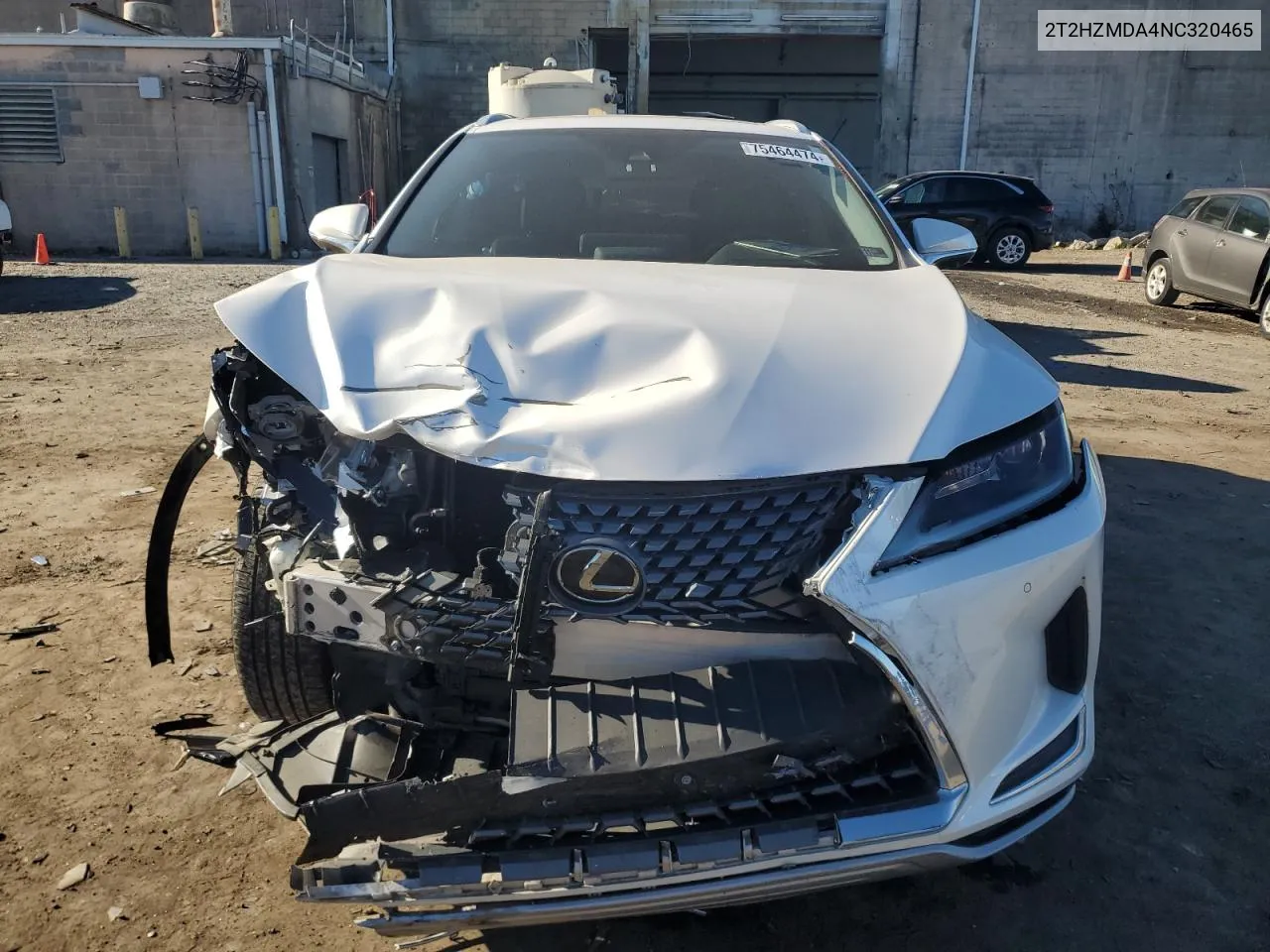 2022 Lexus Rx 350 VIN: 2T2HZMDA4NC320465 Lot: 75464474