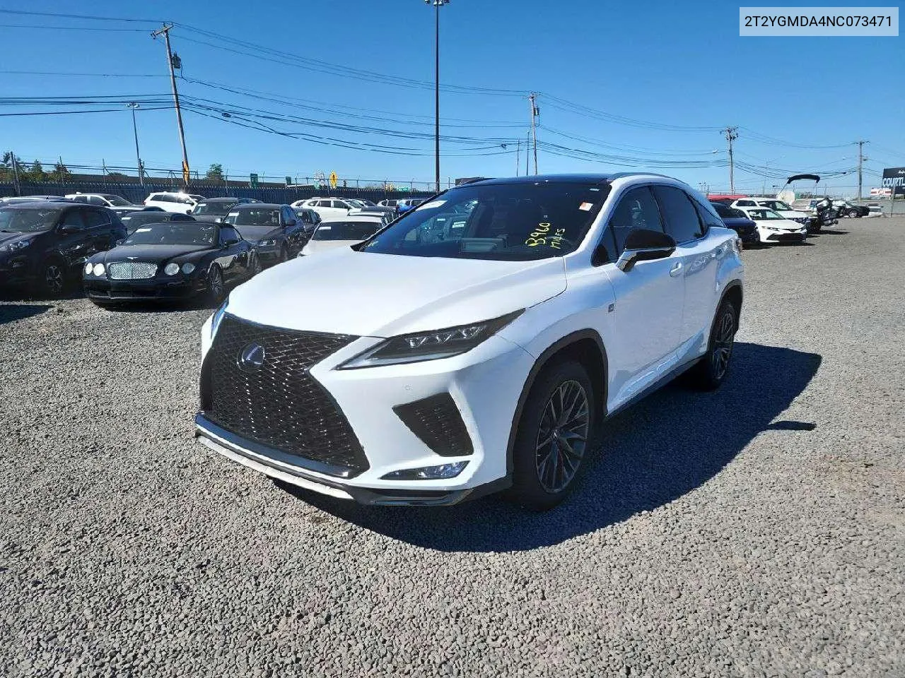 2022 Lexus Rx 450H F Sport VIN: 2T2YGMDA4NC073471 Lot: 76089234