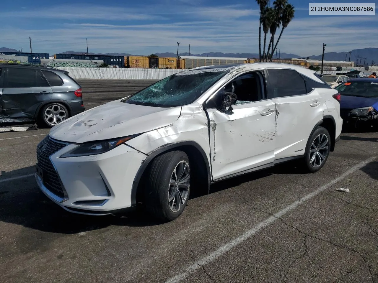 2022 Lexus Rx 450H VIN: 2T2HGMDA3NC087586 Lot: 76996474