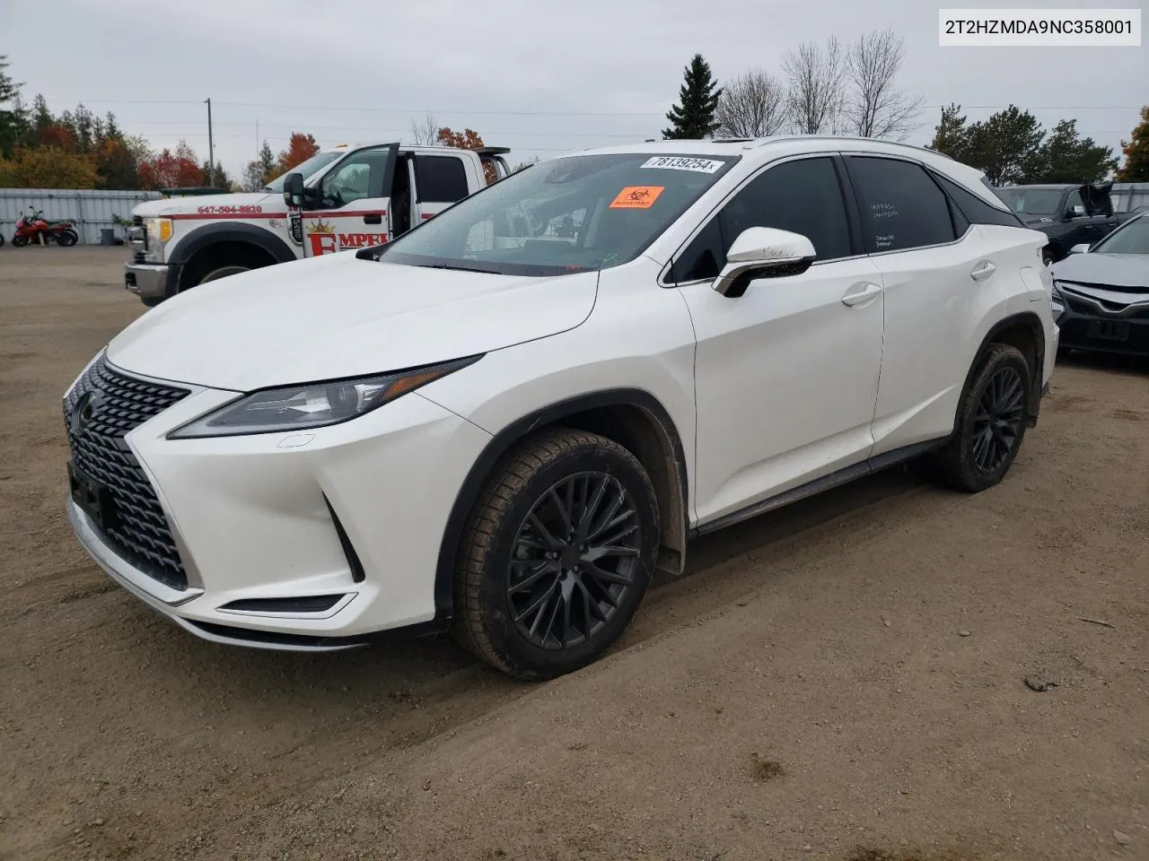 2022 Lexus Rx 350 VIN: 2T2HZMDA9NC358001 Lot: 78139254