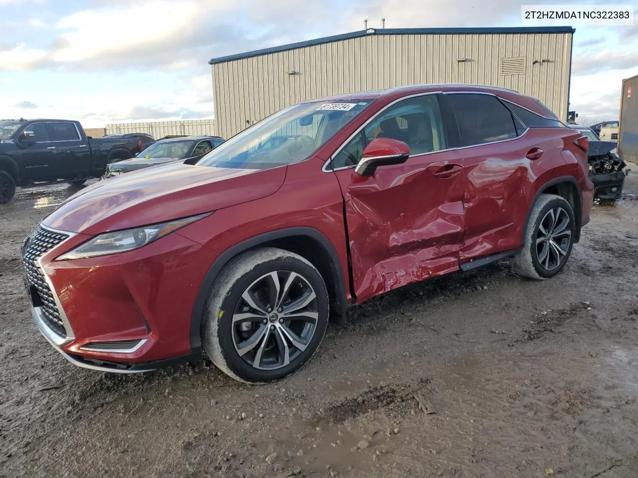 2022 Lexus Rx 350 VIN: 2T2HZMDA1NC322383 Lot: 81739734