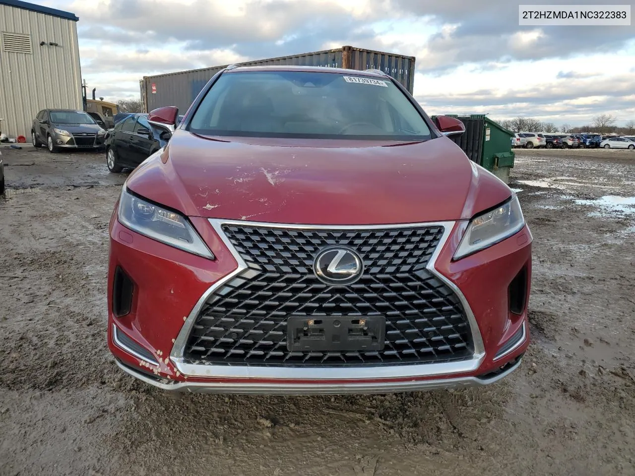 2022 Lexus Rx 350 VIN: 2T2HZMDA1NC322383 Lot: 81739734