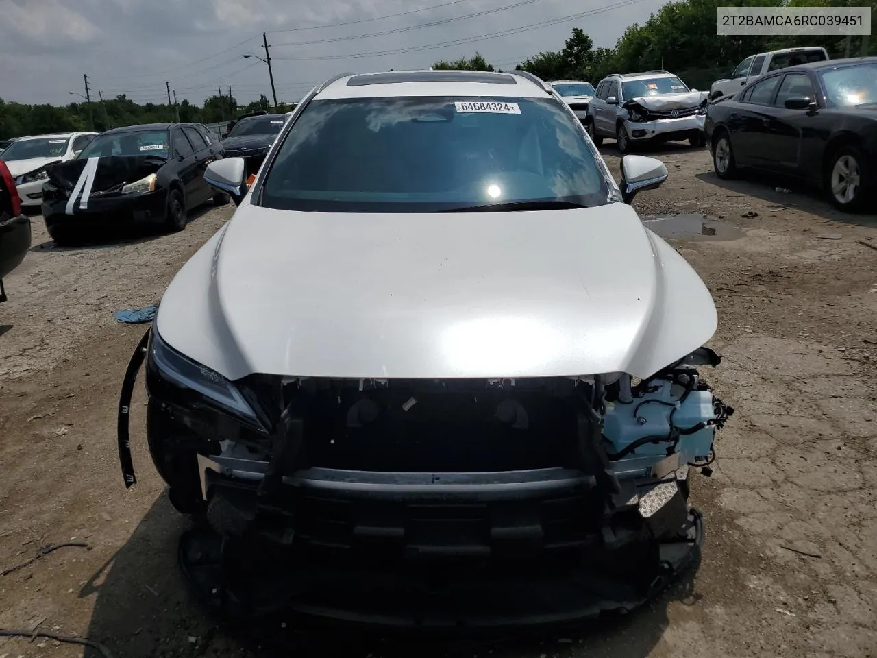 2024 Lexus Rx 350 Base VIN: 2T2BAMCA6RC039451 Lot: 65922104