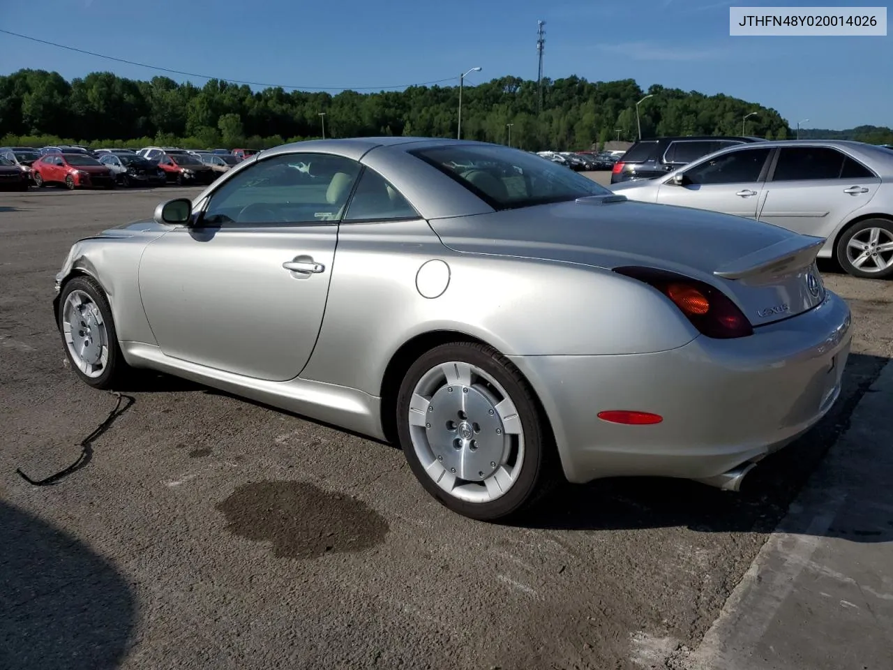 2002 Lexus Sc 430 VIN: JTHFN48Y020014026 Lot: 51959624