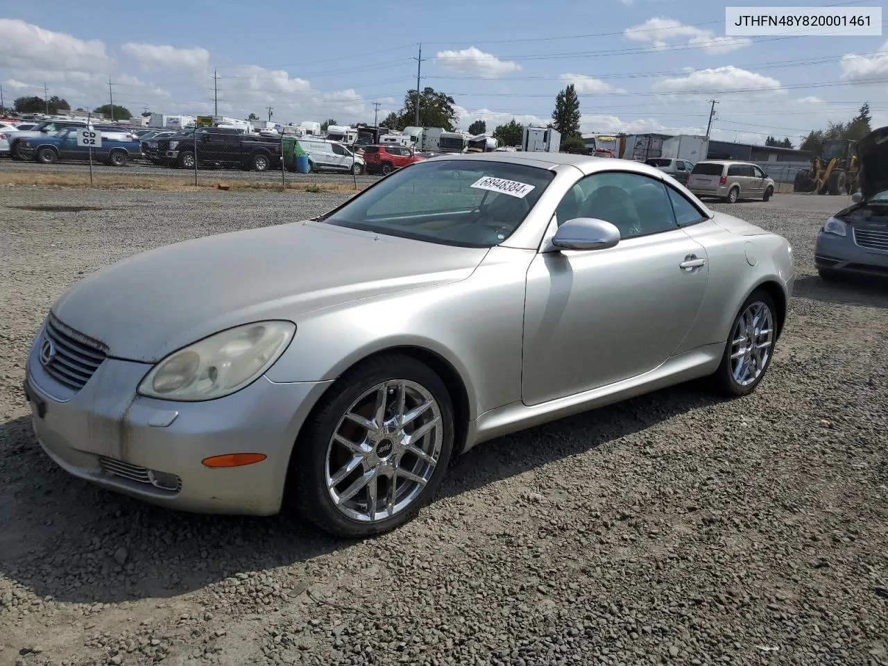 2002 Lexus Sc 430 VIN: JTHFN48Y820001461 Lot: 68948384