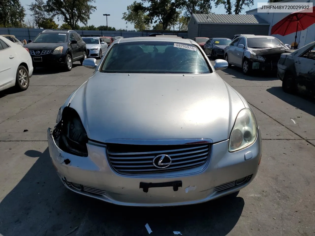 2002 Lexus Sc 430 VIN: JTHFN48Y720029932 Lot: 69795974