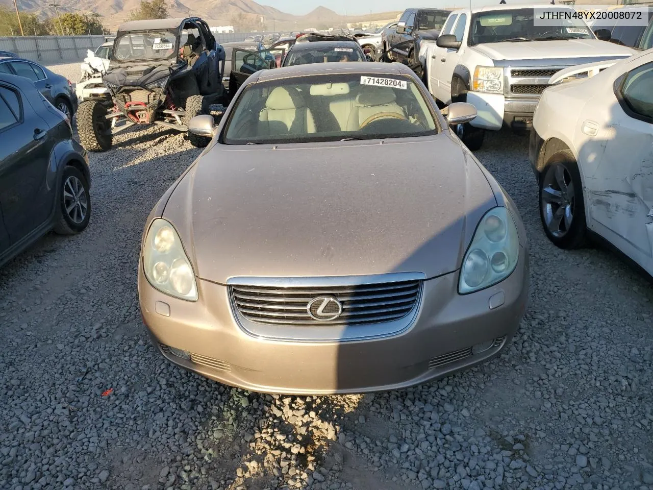 2002 Lexus Sc 430 VIN: JTHFN48YX20008072 Lot: 71428204