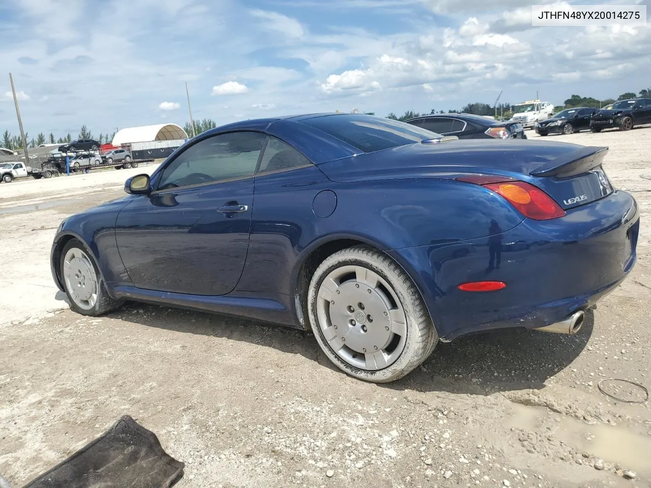 2002 Lexus Sc 430 VIN: JTHFN48YX20014275 Lot: 71864674