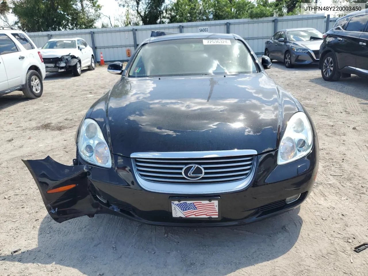 2002 Lexus Sc 430 VIN: JTHFN48Y220003450 Lot: 72536324