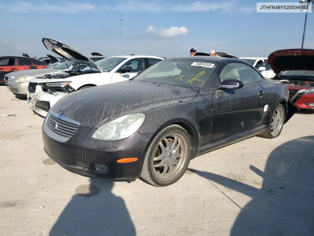 2002 Lexus Sc 430 VIN: JTHFN48Y520034983 Lot: 74084354