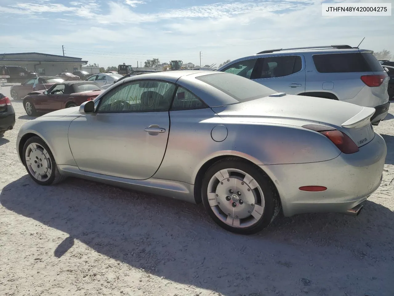 2002 Lexus Sc 430 VIN: JTHFN48Y420004275 Lot: 75213054