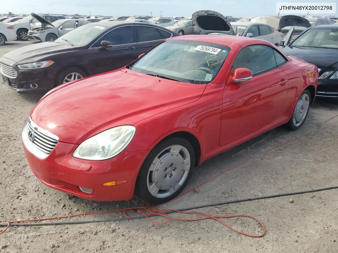 2002 Lexus Sc 430 VIN: JTHFN48YX20012798 Lot: 75269794