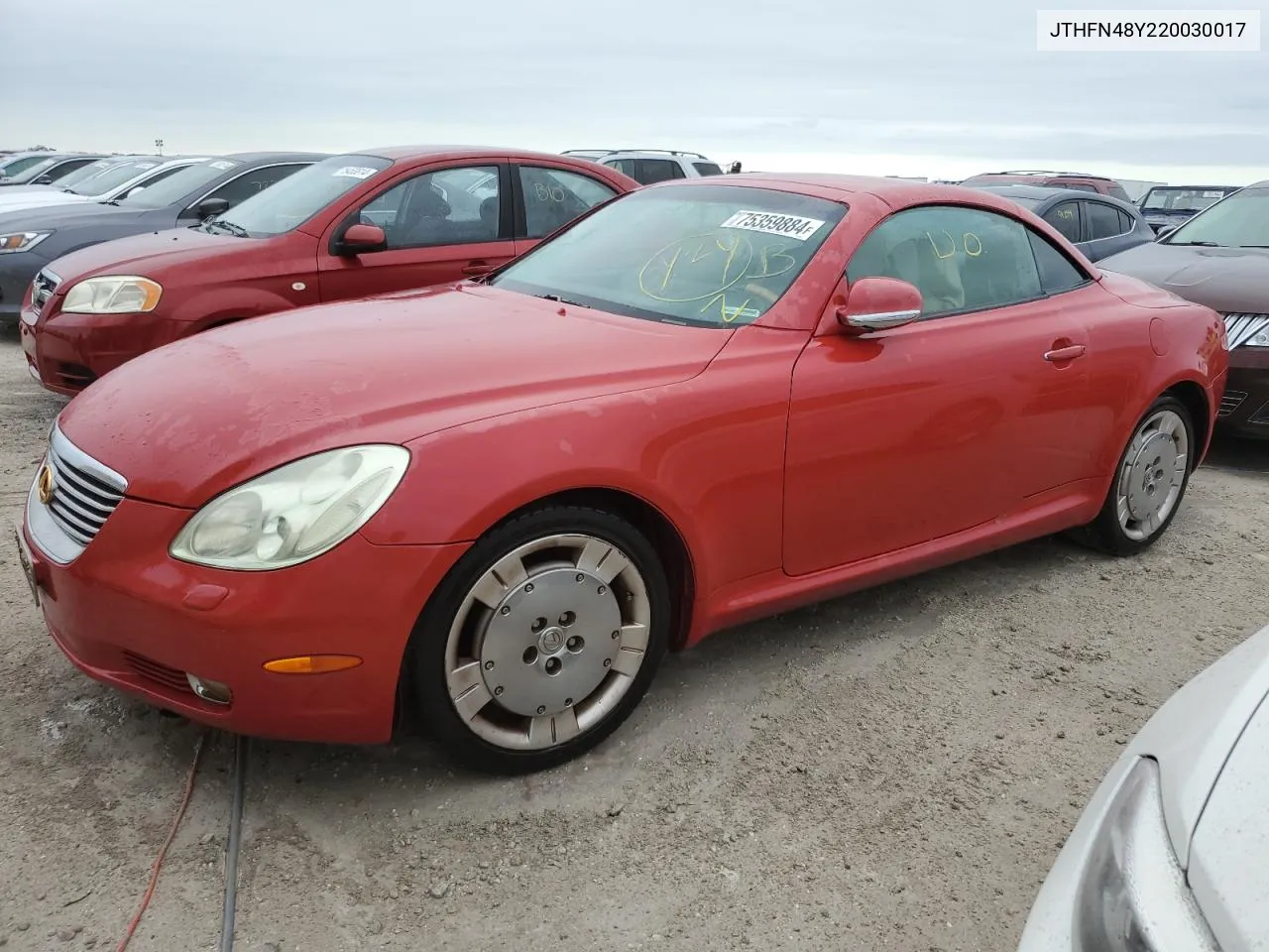 2002 Lexus Sc 430 VIN: JTHFN48Y220030017 Lot: 75359884