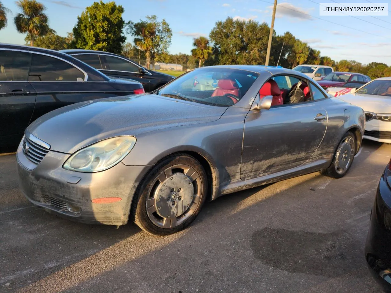 2002 Lexus Sc 430 VIN: JTHFN48Y520020257 Lot: 75769604