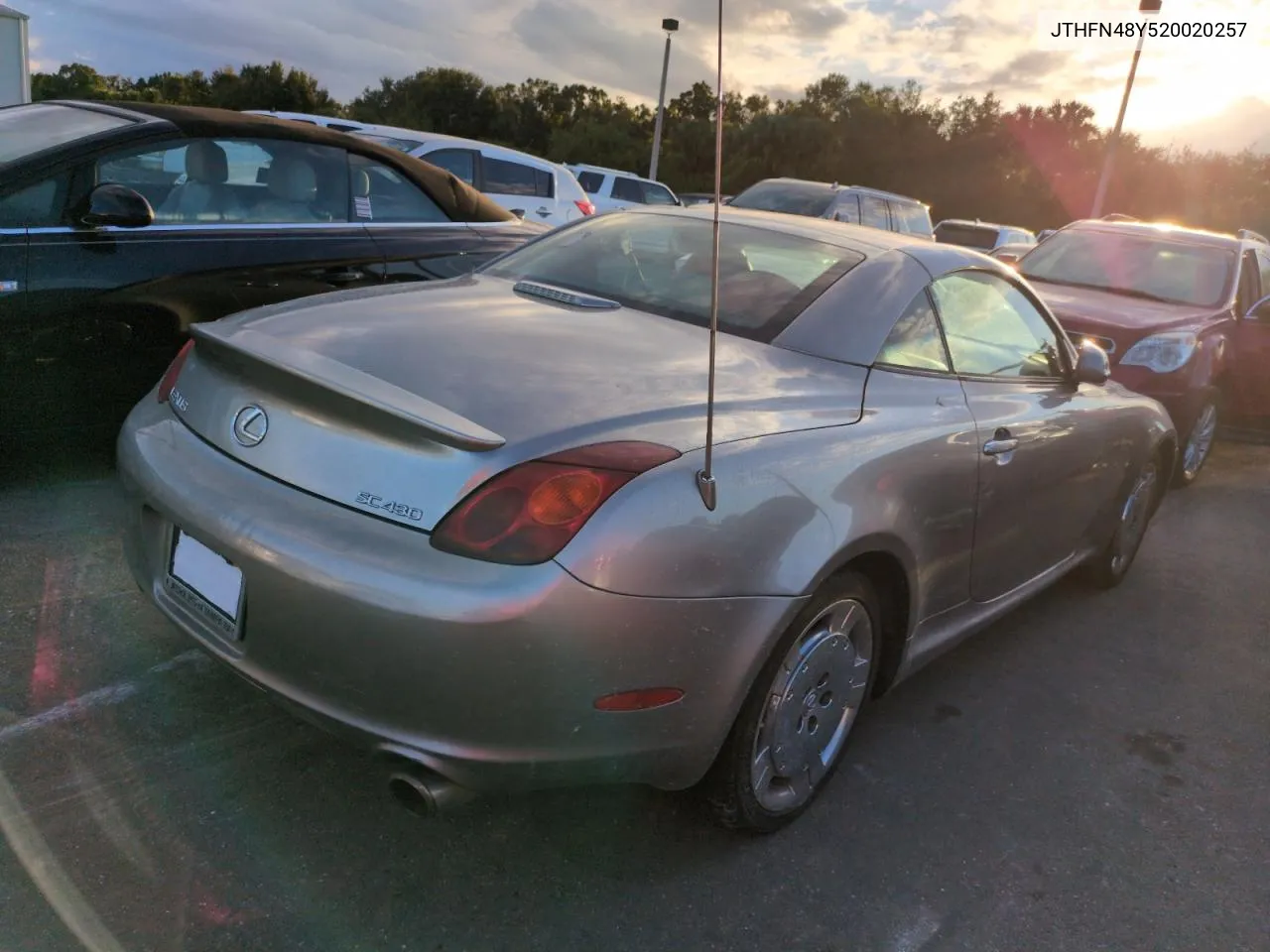 2002 Lexus Sc 430 VIN: JTHFN48Y520020257 Lot: 75769604