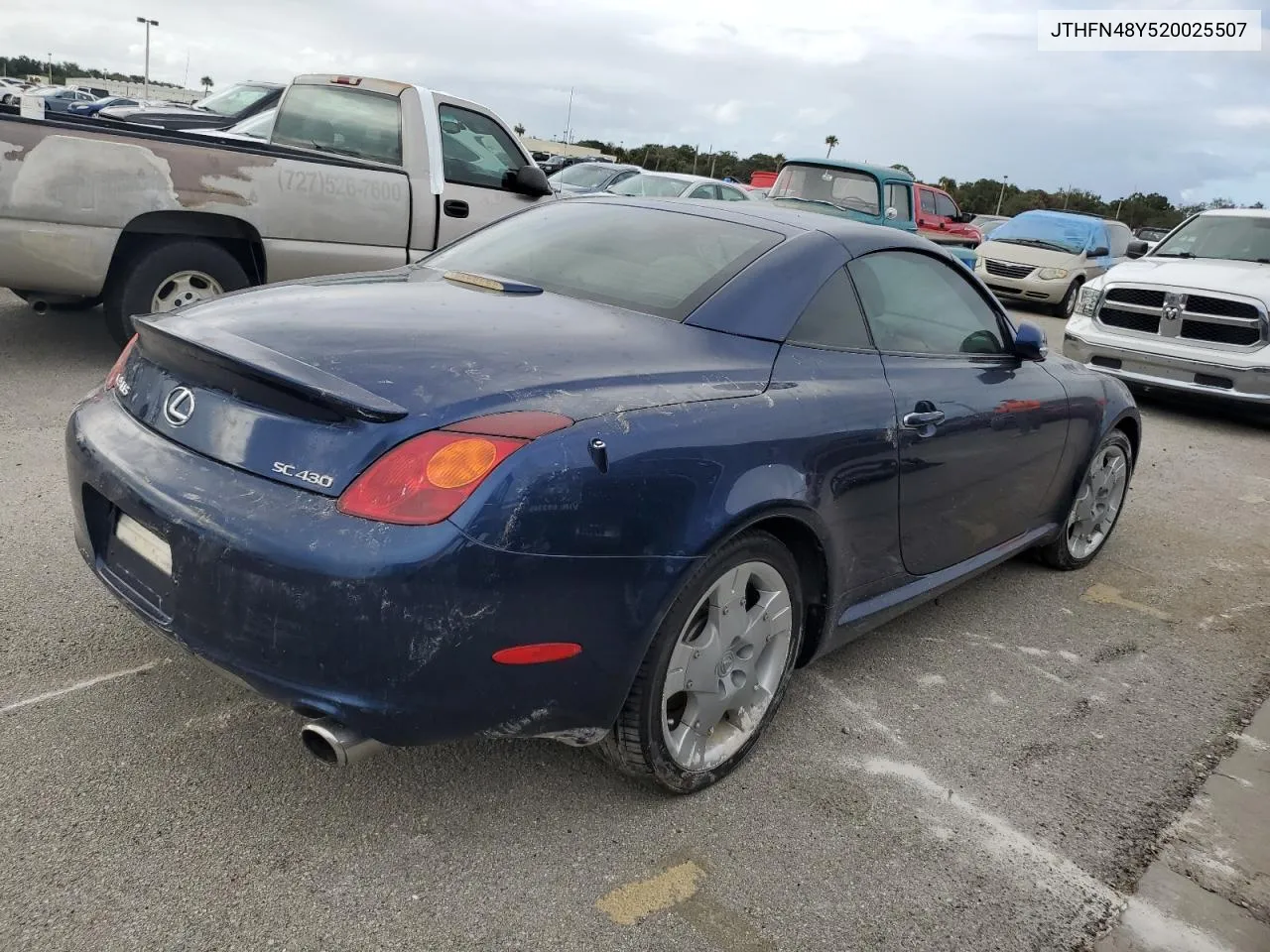 2002 Lexus Sc 430 VIN: JTHFN48Y520025507 Lot: 76343484