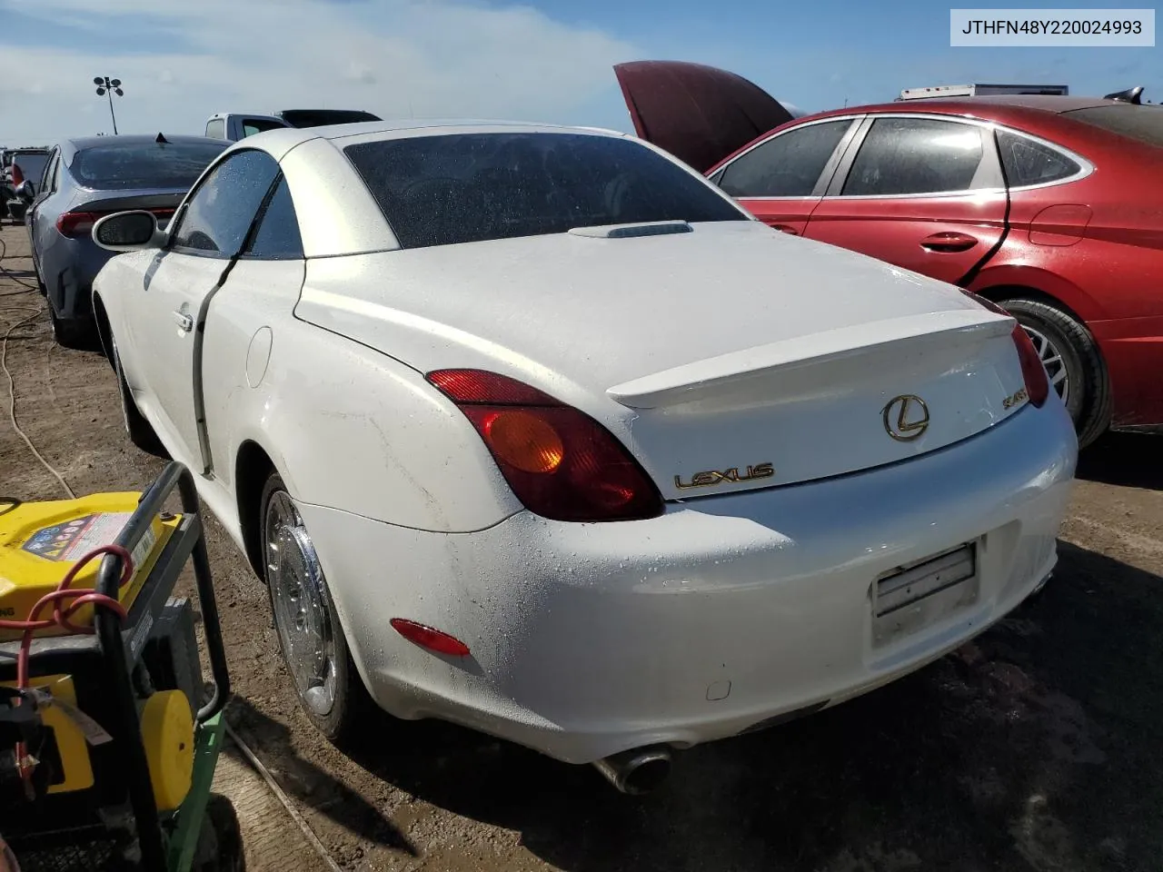 2002 Lexus Sc 430 VIN: JTHFN48Y220024993 Lot: 76659094