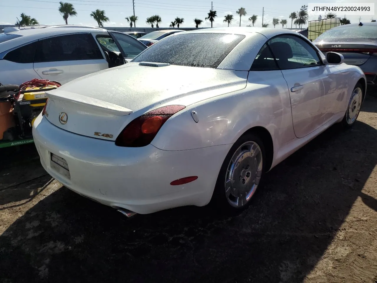 2002 Lexus Sc 430 VIN: JTHFN48Y220024993 Lot: 76659094