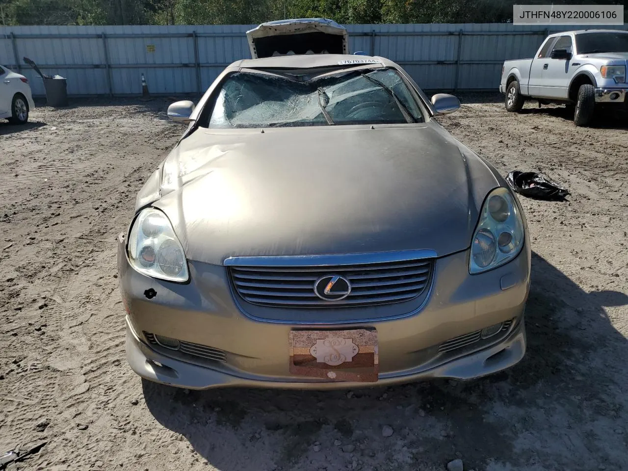 2002 Lexus Sc 430 VIN: JTHFN48Y220006106 Lot: 76703744