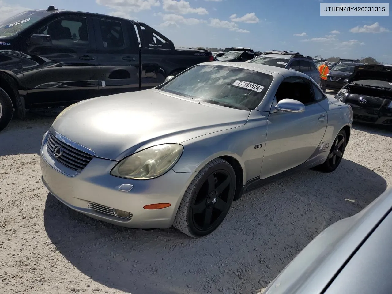 2002 Lexus Sc 430 VIN: JTHFN48Y420031315 Lot: 77133524