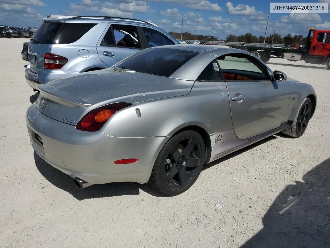 2002 Lexus Sc 430 VIN: JTHFN48Y420031315 Lot: 77133524