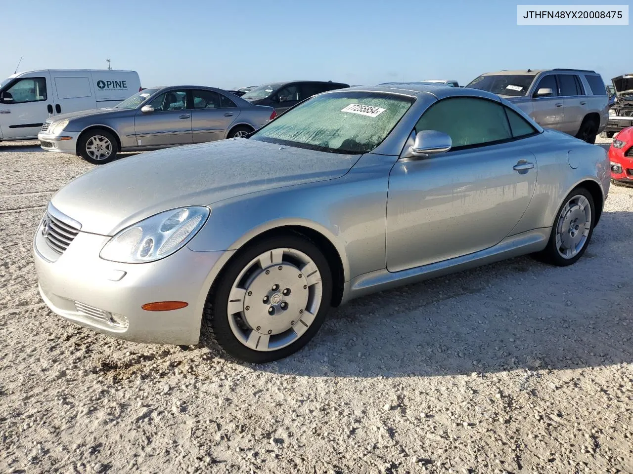 2002 Lexus Sc 430 VIN: JTHFN48YX20008475 Lot: 77255854