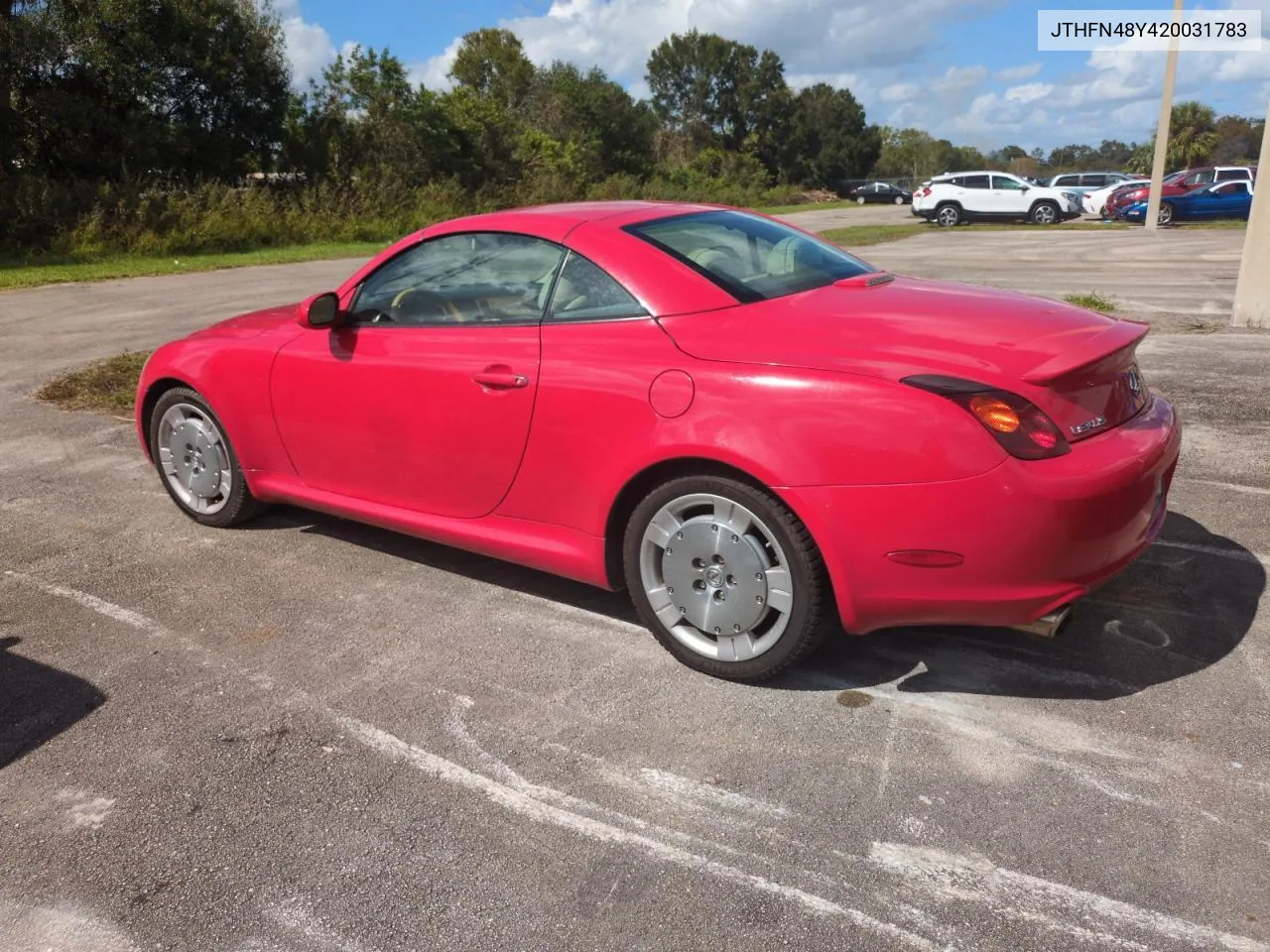 2002 Lexus Sc 430 VIN: JTHFN48Y420031783 Lot: 78400404