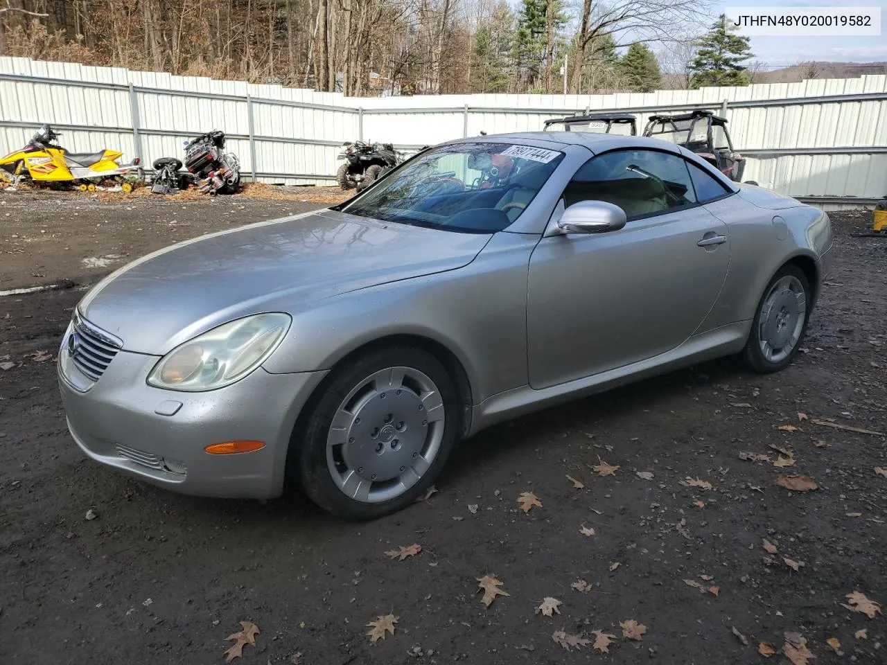 2002 Lexus Sc 430 VIN: JTHFN48Y020019582 Lot: 78977444