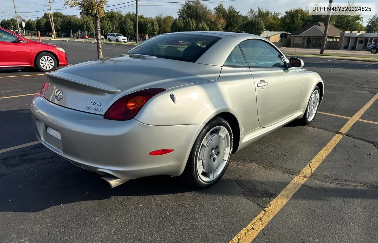 2002 Lexus Sc 430 VIN: JTHFN48Y320024825 Lot: 79307084