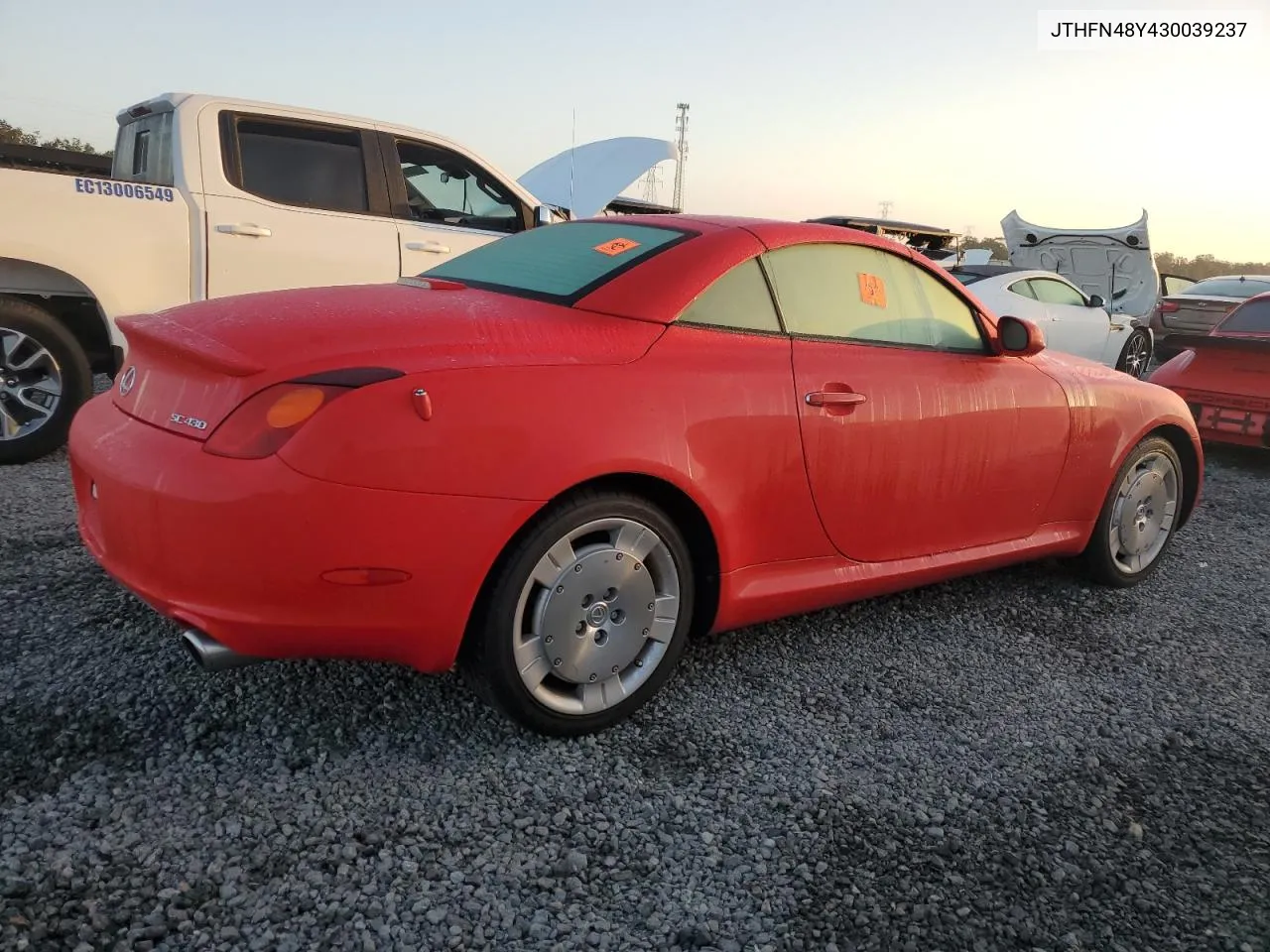 2003 Lexus Sc 430 VIN: JTHFN48Y430039237 Lot: 77529224