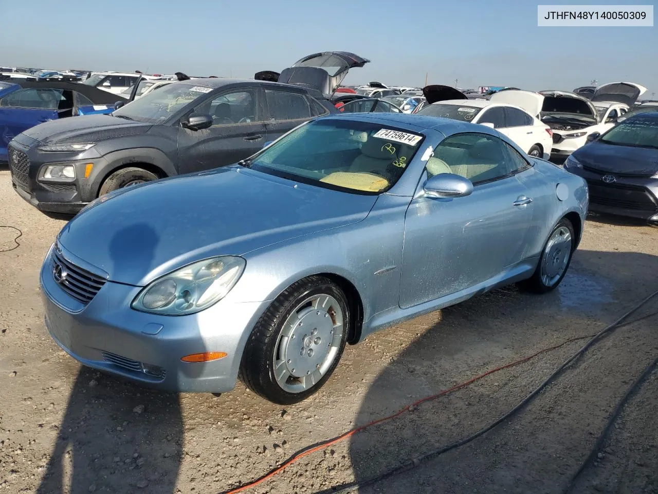 2004 Lexus Sc 430 VIN: JTHFN48Y140050309 Lot: 74759614