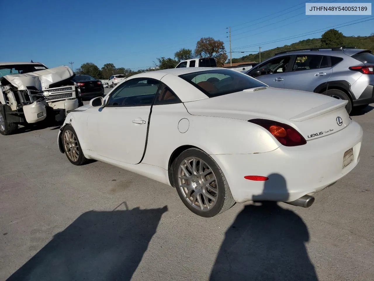 2004 Lexus Sc 430 VIN: JTHFN48Y540052189 Lot: 75233284