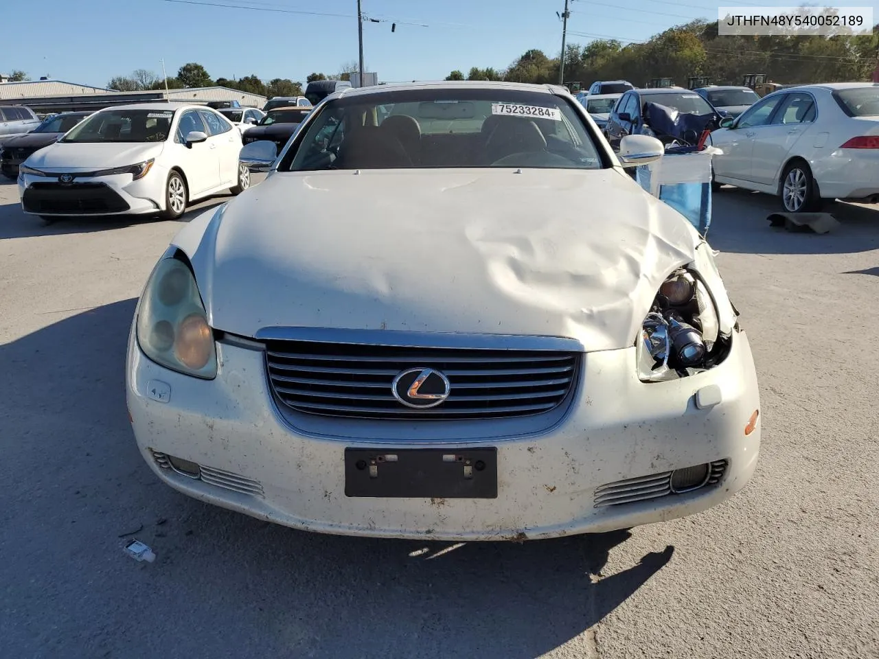 2004 Lexus Sc 430 VIN: JTHFN48Y540052189 Lot: 75233284