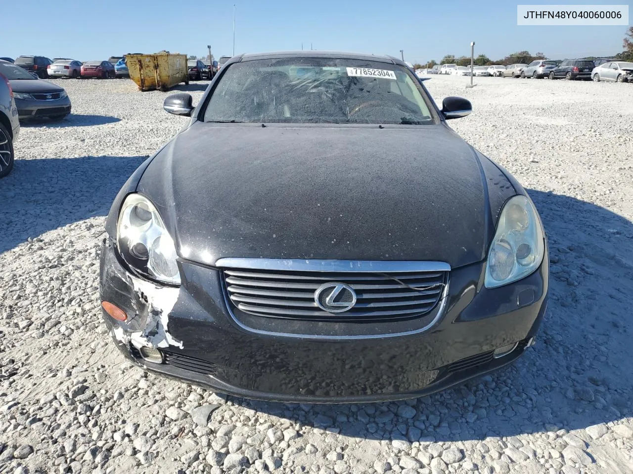 2004 Lexus Sc 430 VIN: JTHFN48Y040060006 Lot: 77852304