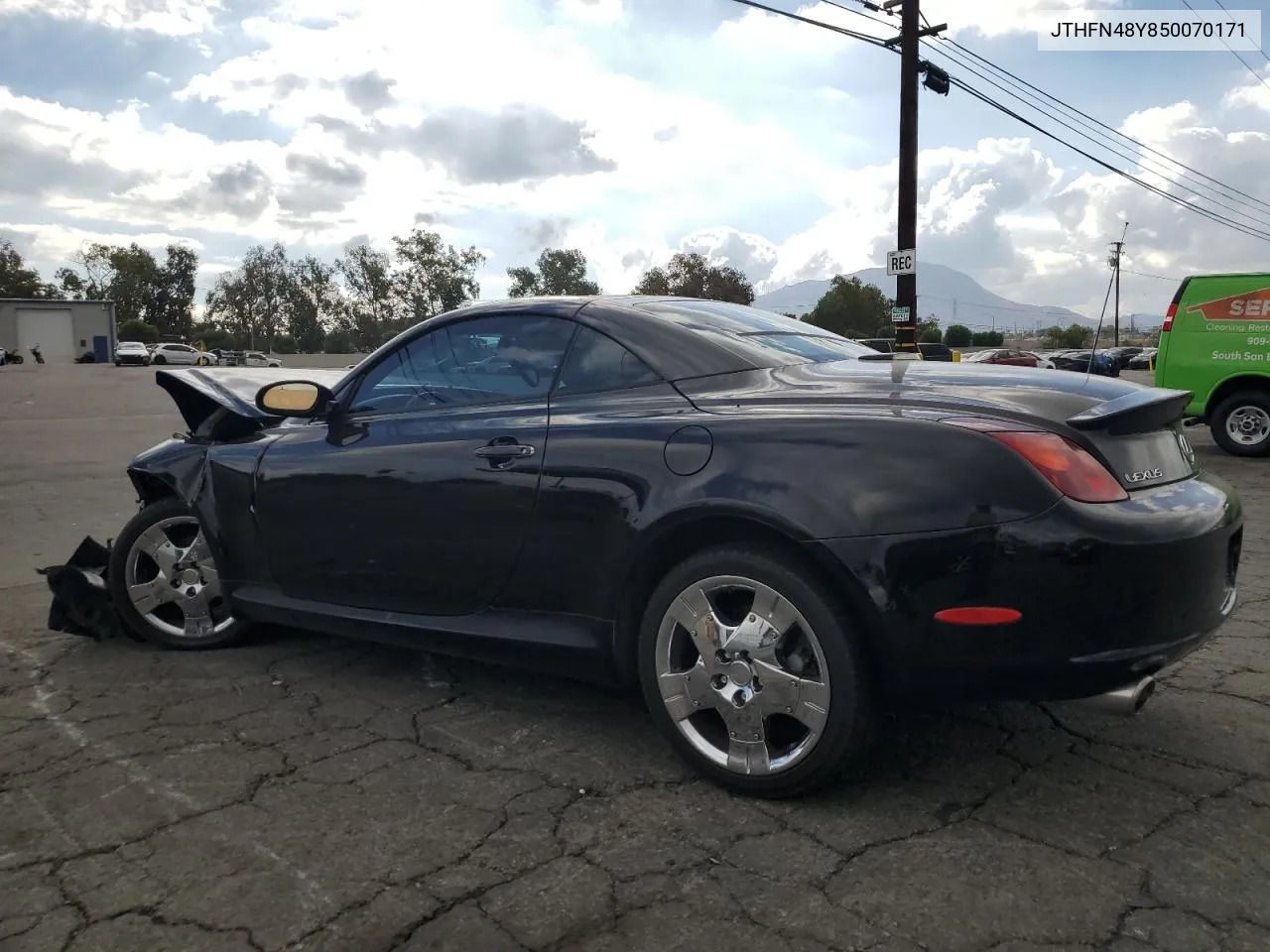 2005 Lexus Sc 430 VIN: JTHFN48Y850070171 Lot: 71129924