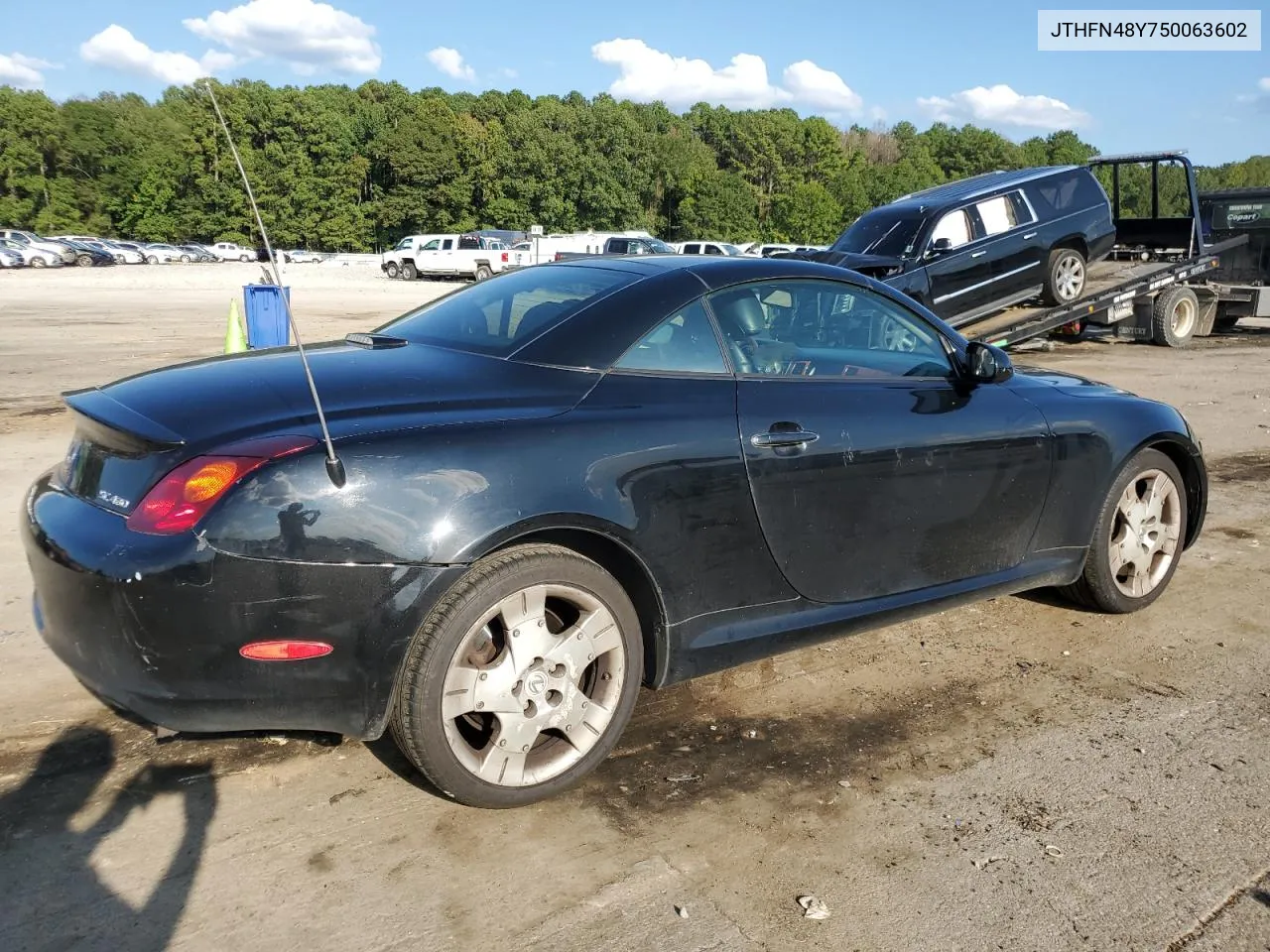 2005 Lexus Sc 430 VIN: JTHFN48Y750063602 Lot: 72276494