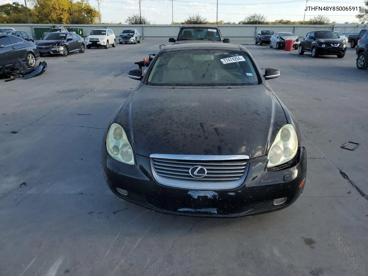 2005 Lexus Sc 430 VIN: JTHFN48Y850065911 Lot: 77474264