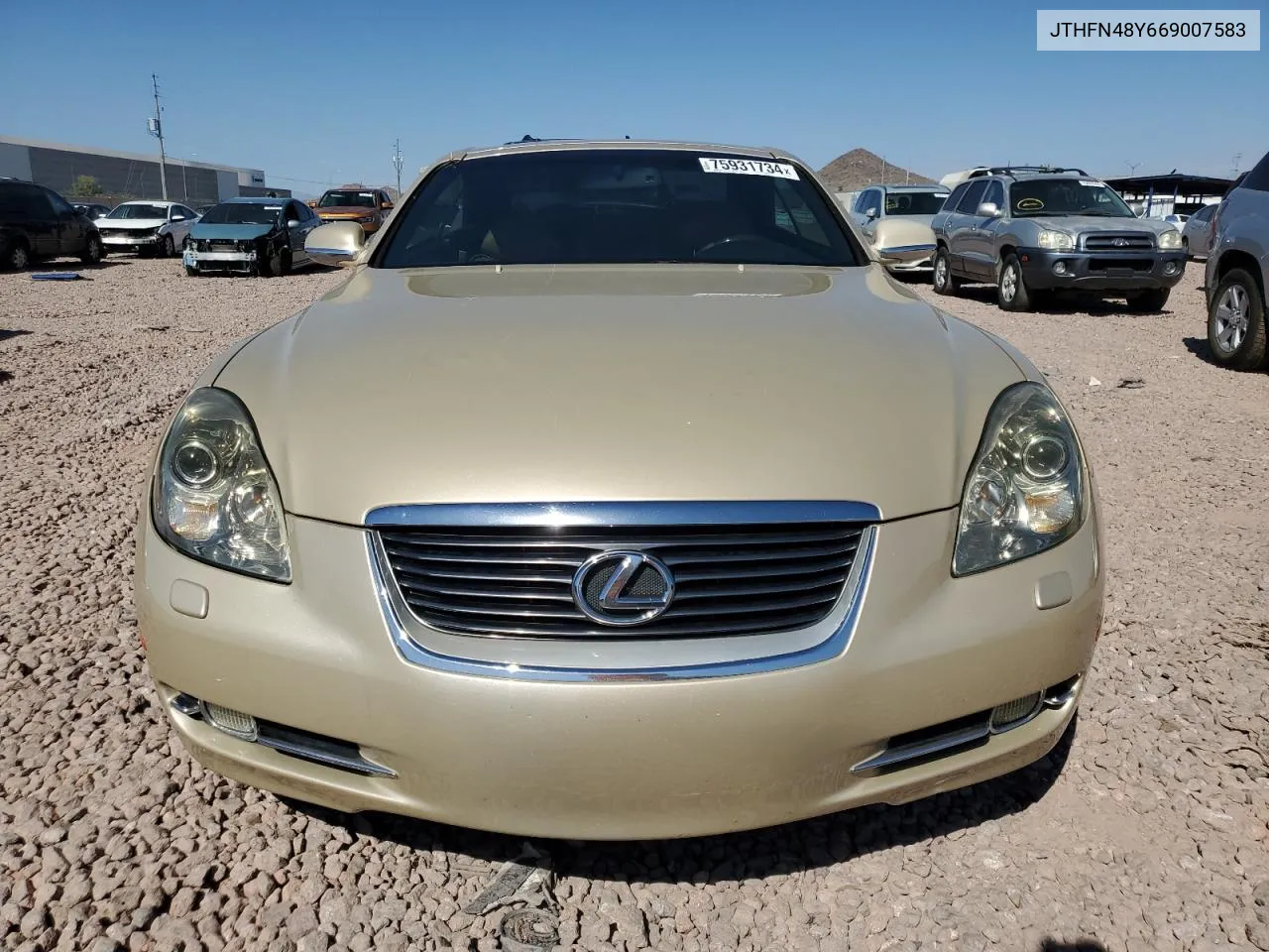 2006 Lexus Sc 430 VIN: JTHFN48Y669007583 Lot: 75931734