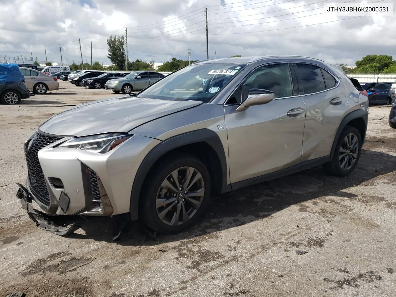 2019 Lexus Ux 200 VIN: JTHY3JBH6K2000531 Lot: 69206324