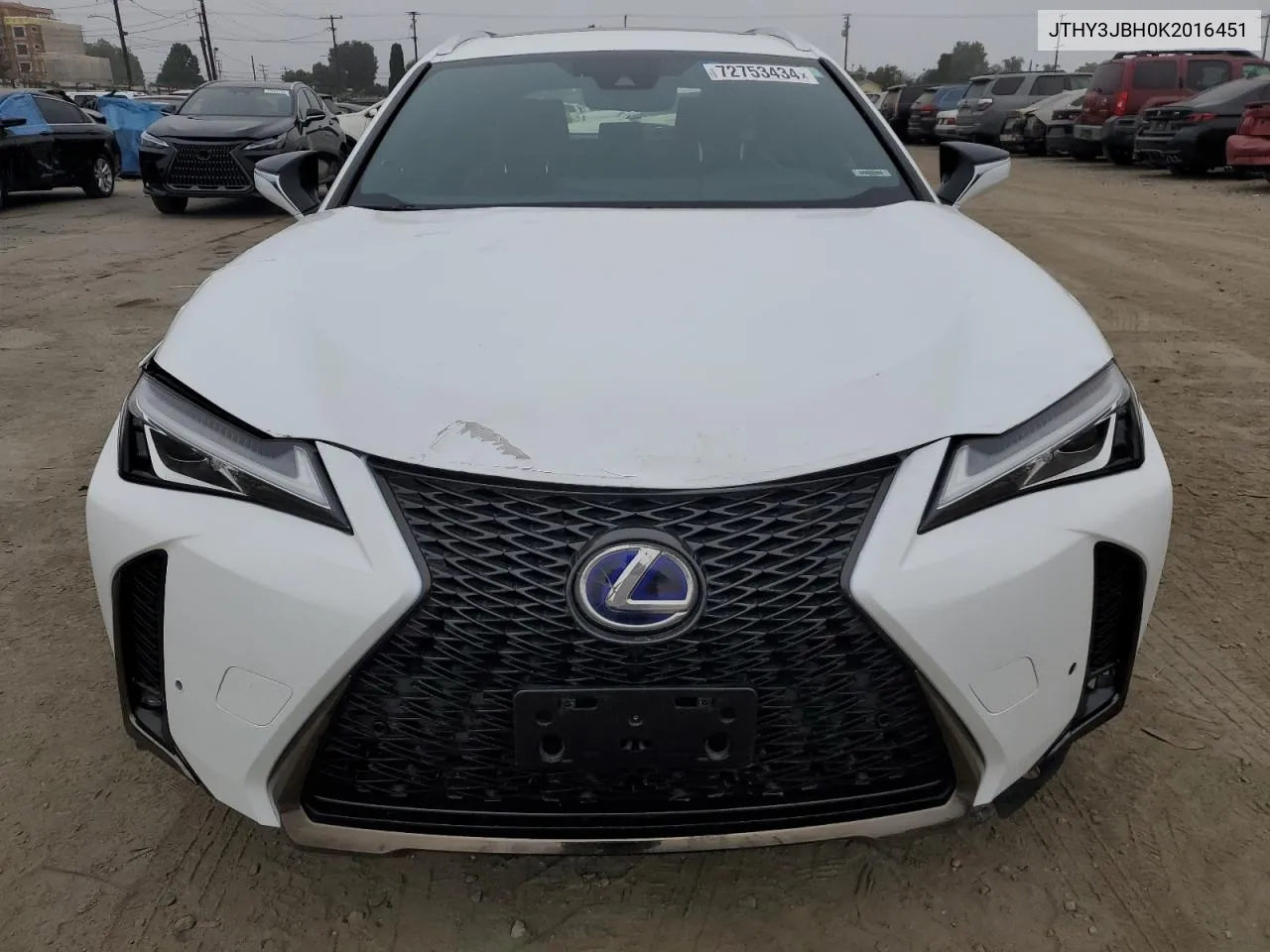 2019 Lexus Ux 200 VIN: JTHY3JBH0K2016451 Lot: 72753434