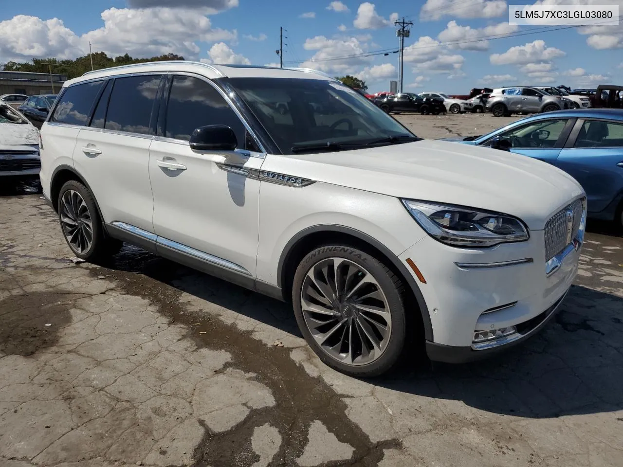 2020 Lincoln Aviator Reserve VIN: 5LM5J7XC3LGL03080 Lot: 72207284