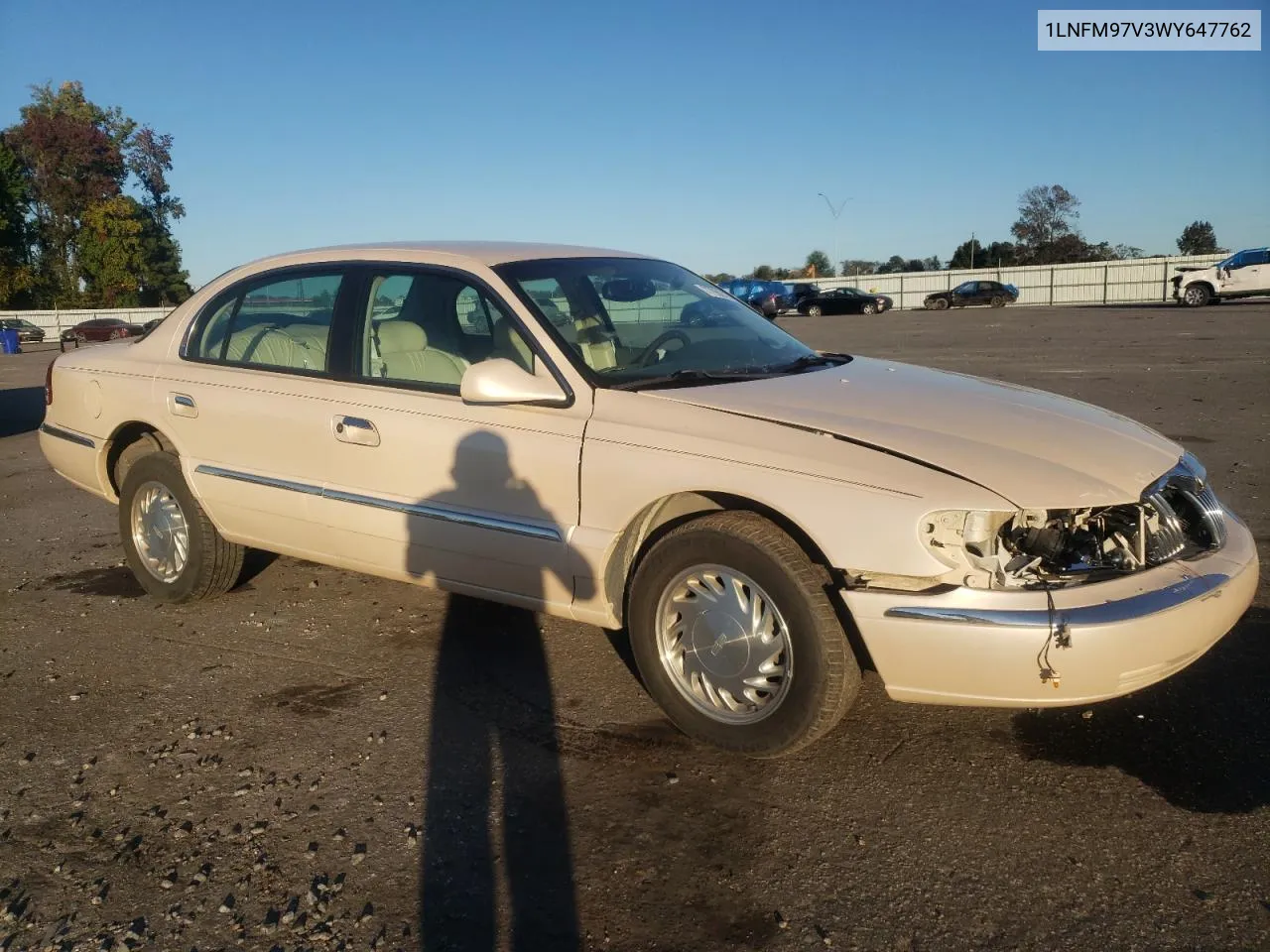 1998 Lincoln Continental VIN: 1LNFM97V3WY647762 Lot: 77062294