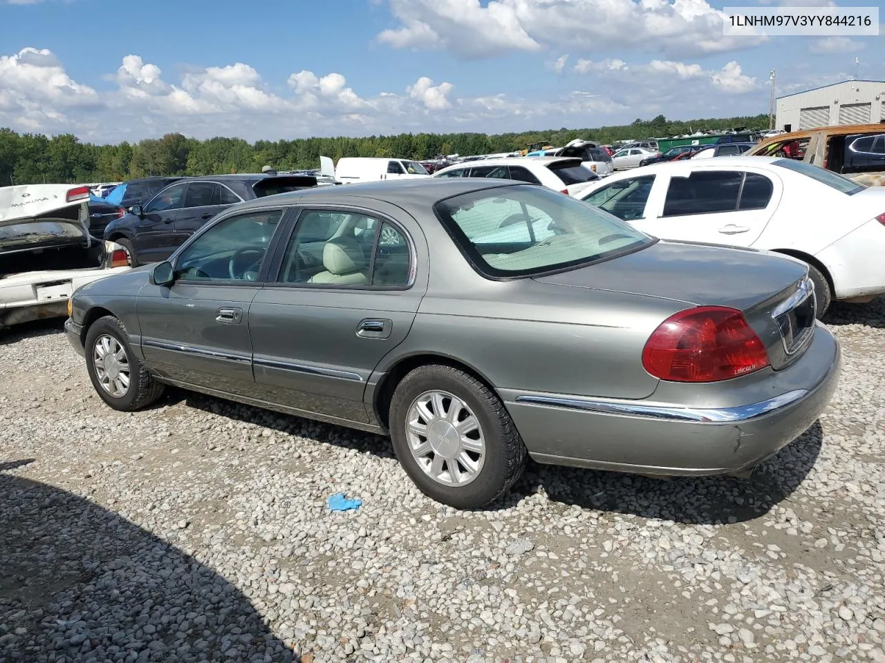 2000 Lincoln Continental VIN: 1LNHM97V3YY844216 Lot: 73575884