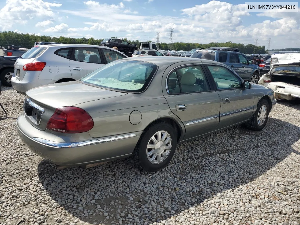 2000 Lincoln Continental VIN: 1LNHM97V3YY844216 Lot: 73575884