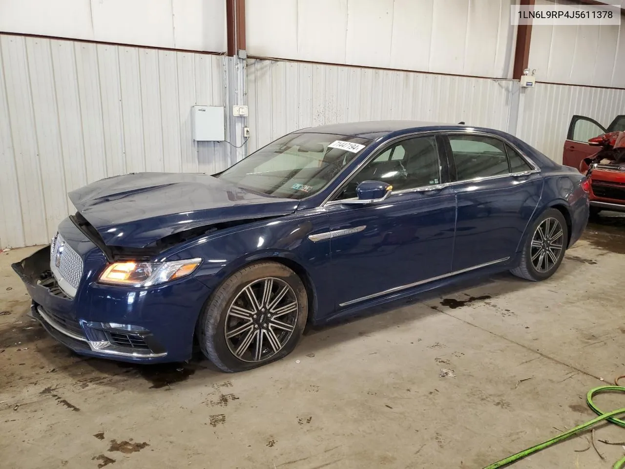 1LN6L9RP4J5611378 2018 Lincoln Continental Reserve