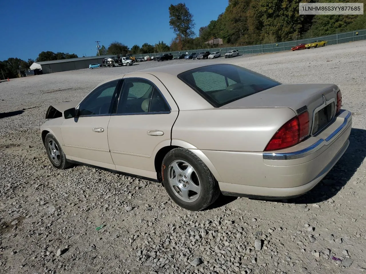 2000 Lincoln Ls VIN: 1LNHM86S3YY877685 Lot: 77091934