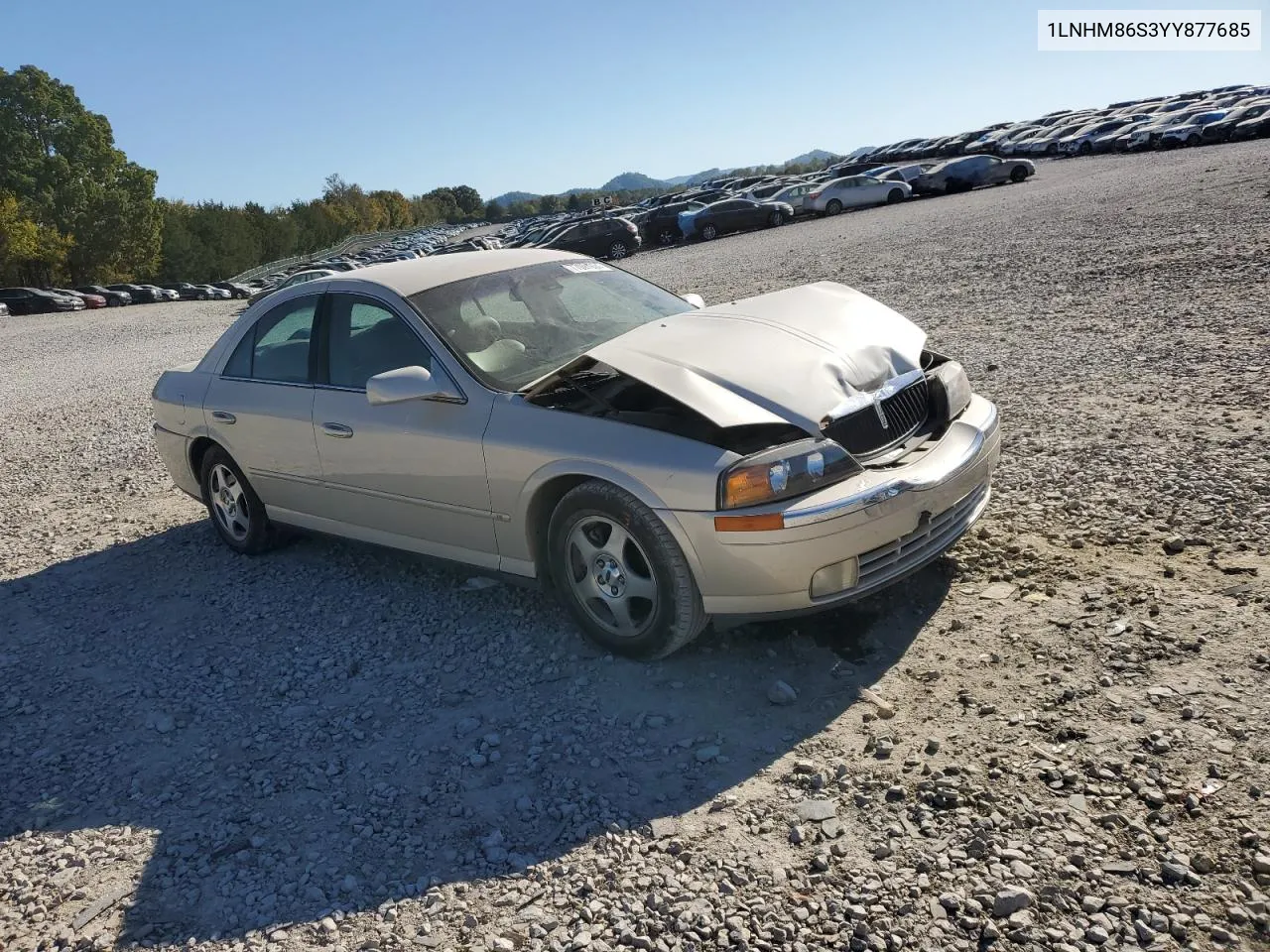 2000 Lincoln Ls VIN: 1LNHM86S3YY877685 Lot: 77091934