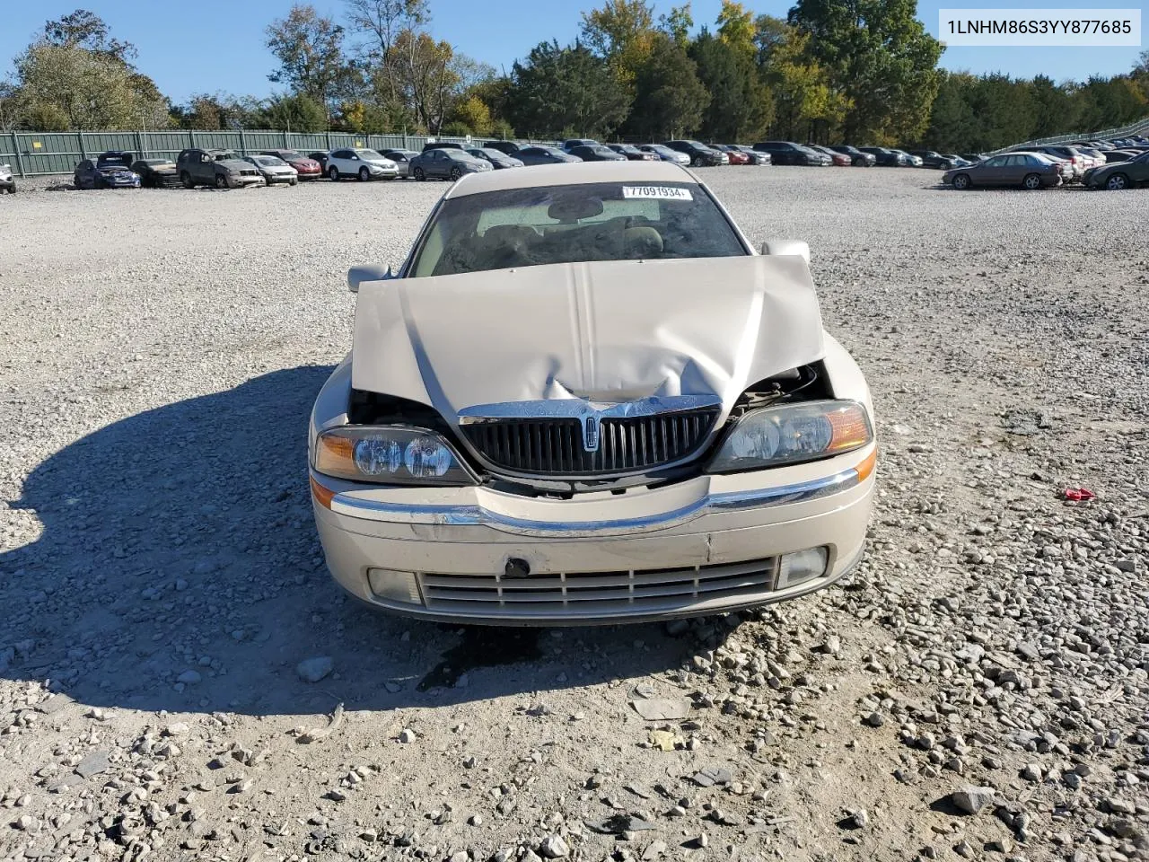 2000 Lincoln Ls VIN: 1LNHM86S3YY877685 Lot: 77091934