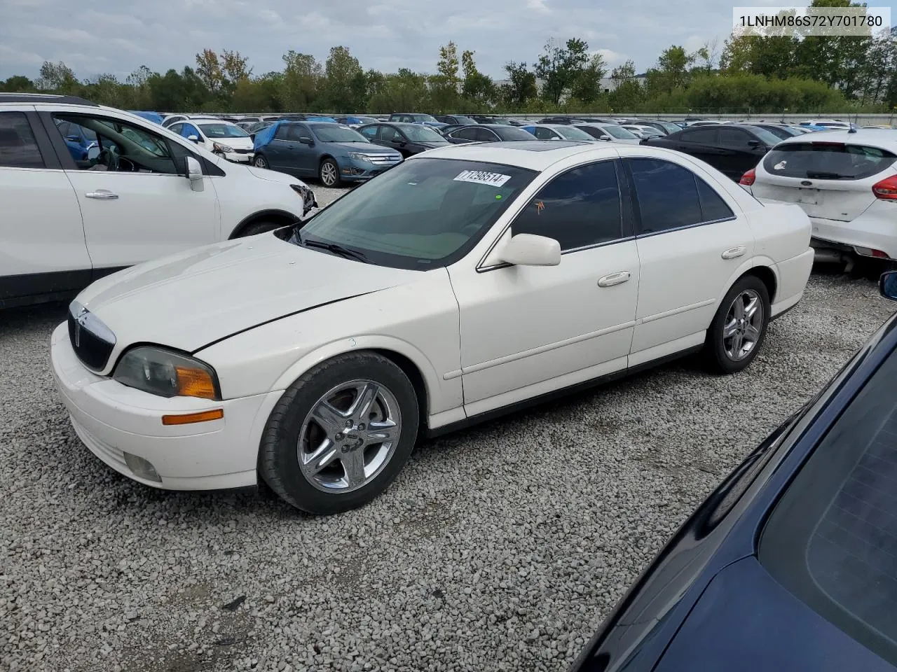 2002 Lincoln Ls VIN: 1LNHM86S72Y701780 Lot: 71298514